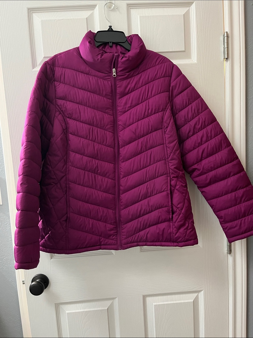 Faded Glory Deep Magenta Quilted Jacket
